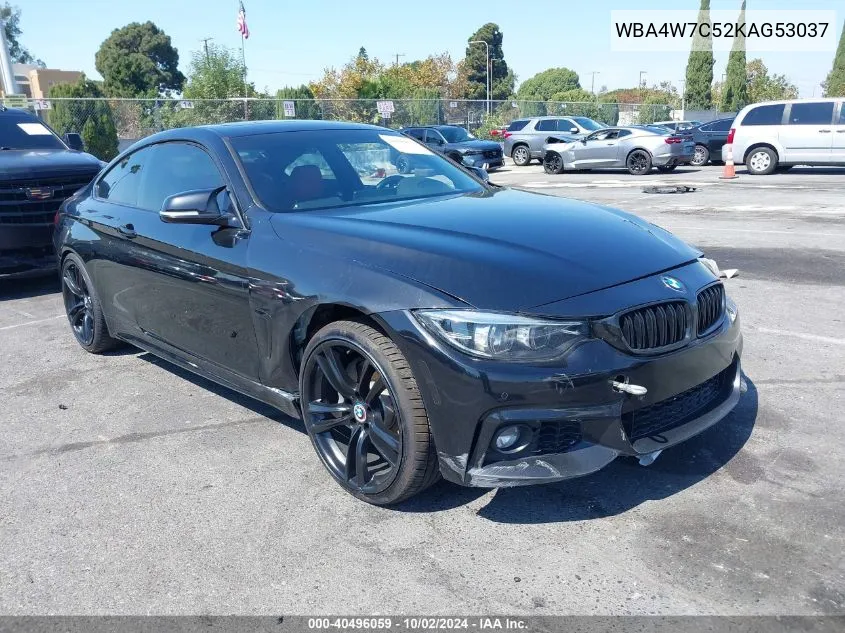 2019 BMW 440I VIN: WBA4W7C52KAG53037 Lot: 40496059