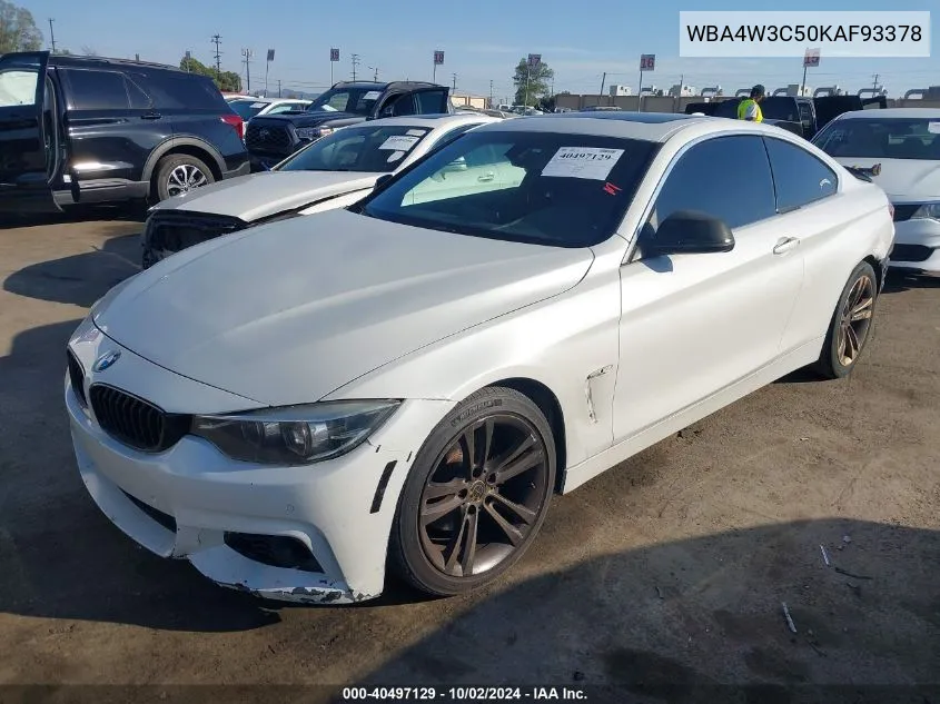 2019 BMW 430I VIN: WBA4W3C50KAF93378 Lot: 40497129