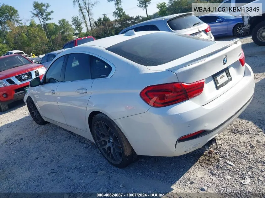 2019 BMW 430I Gran Coupe VIN: WBA4J1C51KBM13349 Lot: 40524087