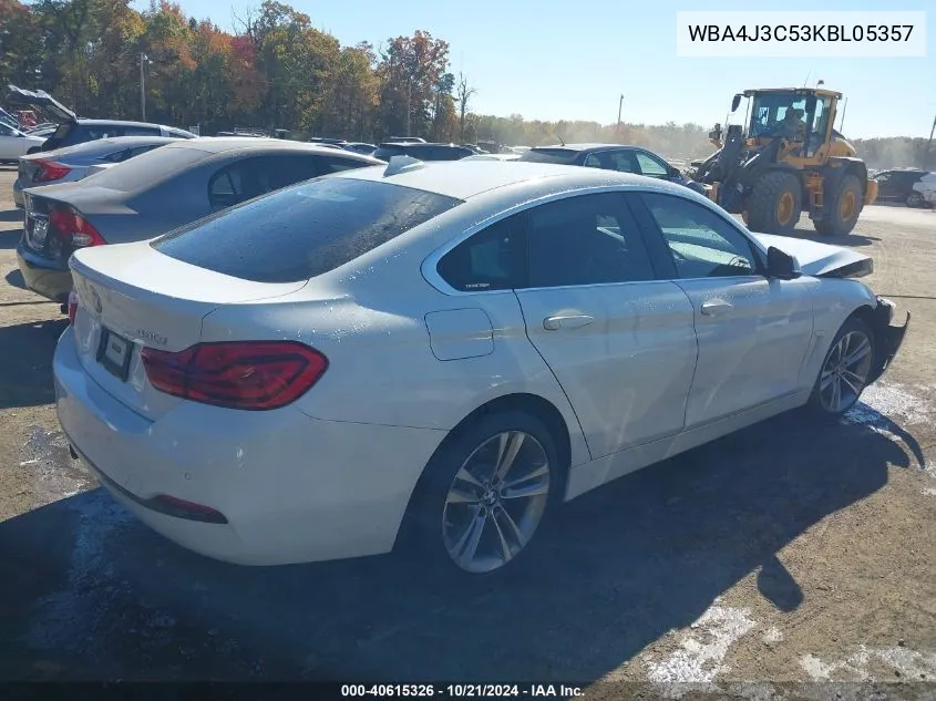 2019 BMW 430Xi Gran Coupe VIN: WBA4J3C53KBL05357 Lot: 40615326