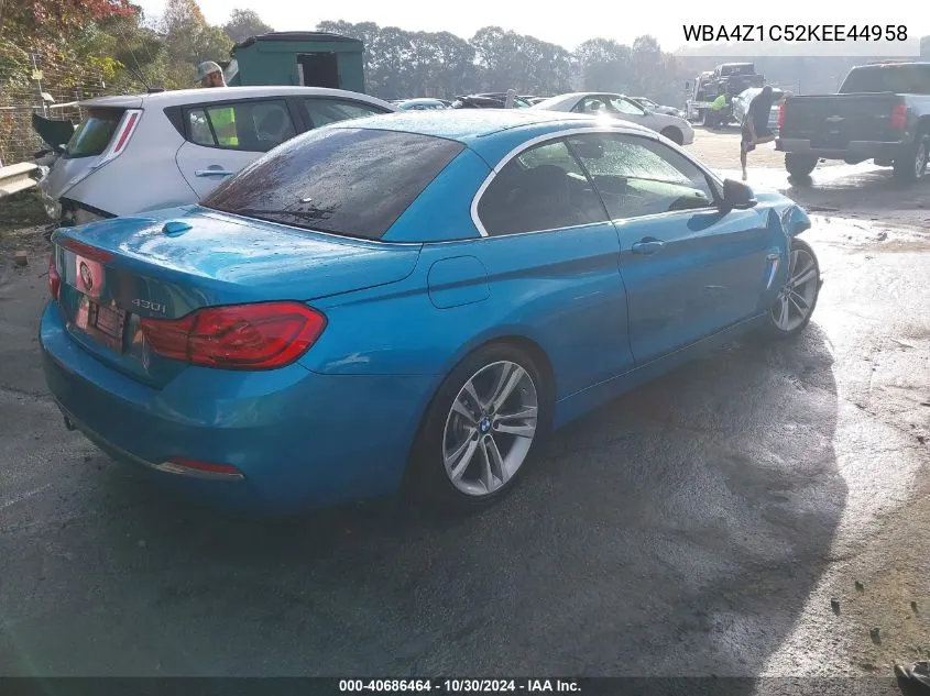 2019 BMW 430I VIN: WBA4Z1C52KEE44958 Lot: 40686464