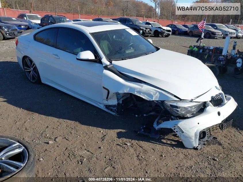 2019 BMW 440I VIN: WBA4W7C55KAG52710 Lot: 40728206