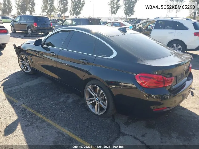 2019 BMW 440I Gran Coupe VIN: WBA4J5C52KBM65290 Lot: 40729233