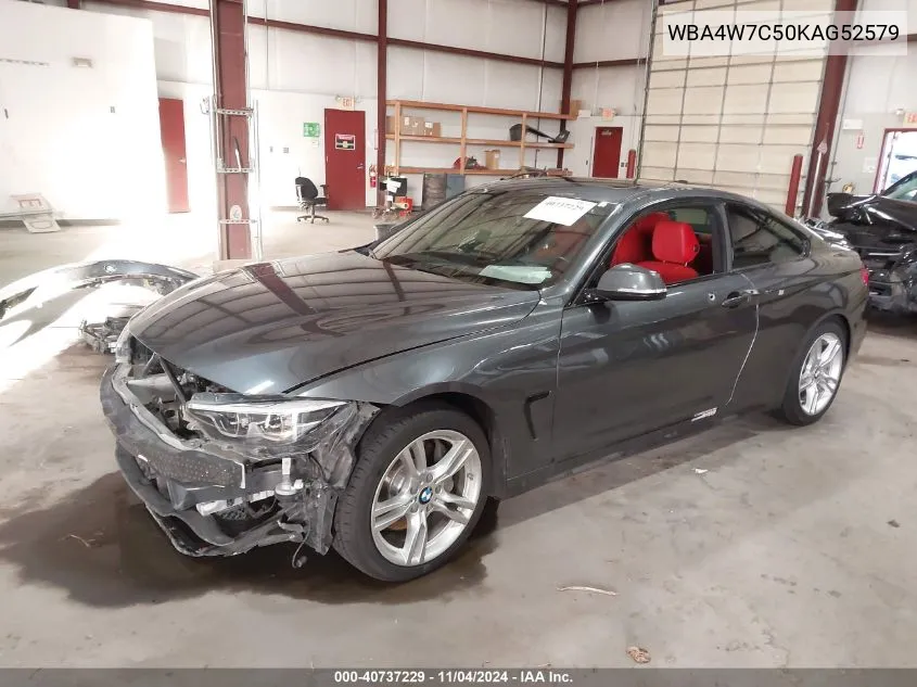 2019 BMW 440I VIN: WBA4W7C50KAG52579 Lot: 40737229