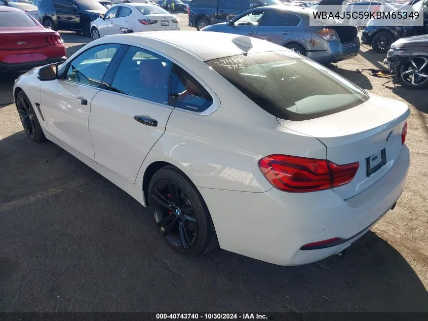 2019 BMW 440I Gran Coupe VIN: WBA4J5C59KBM65349 Lot: 40743740