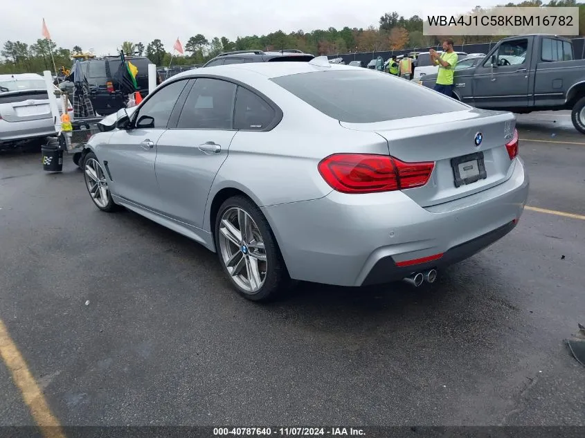 2019 BMW 430I Gran Coupe VIN: WBA4J1C58KBM16782 Lot: 40787640