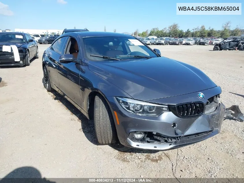 2019 BMW 440I Gran Coupe VIN: WBA4J5C58KBM65004 Lot: 40834313