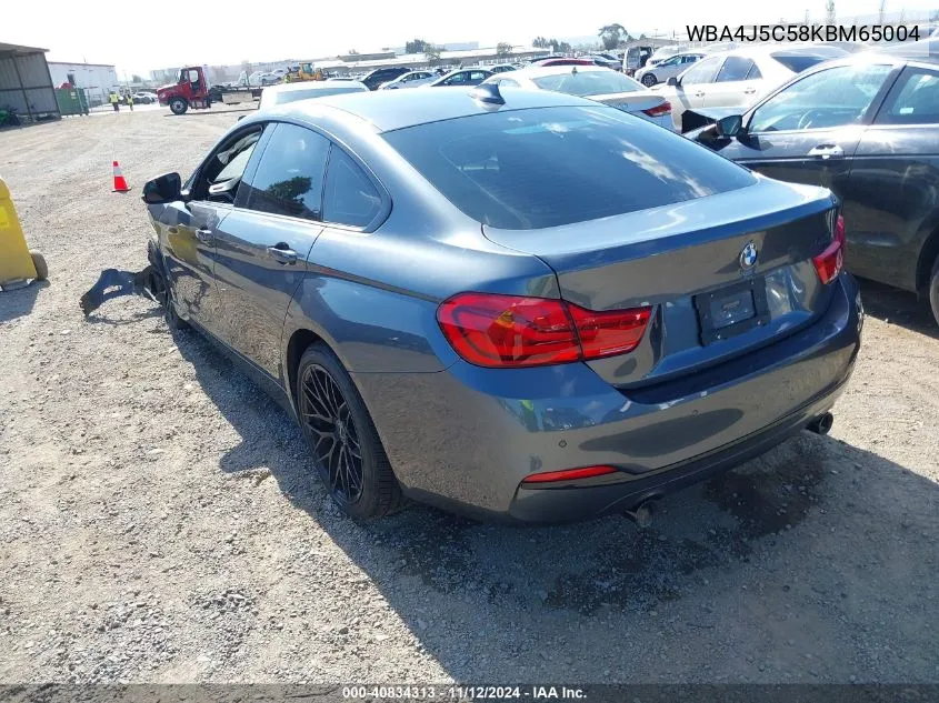 2019 BMW 440I Gran Coupe VIN: WBA4J5C58KBM65004 Lot: 40834313