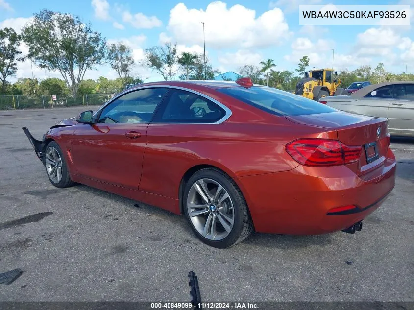 2019 BMW 430I VIN: WBA4W3C50KAF93526 Lot: 40849099