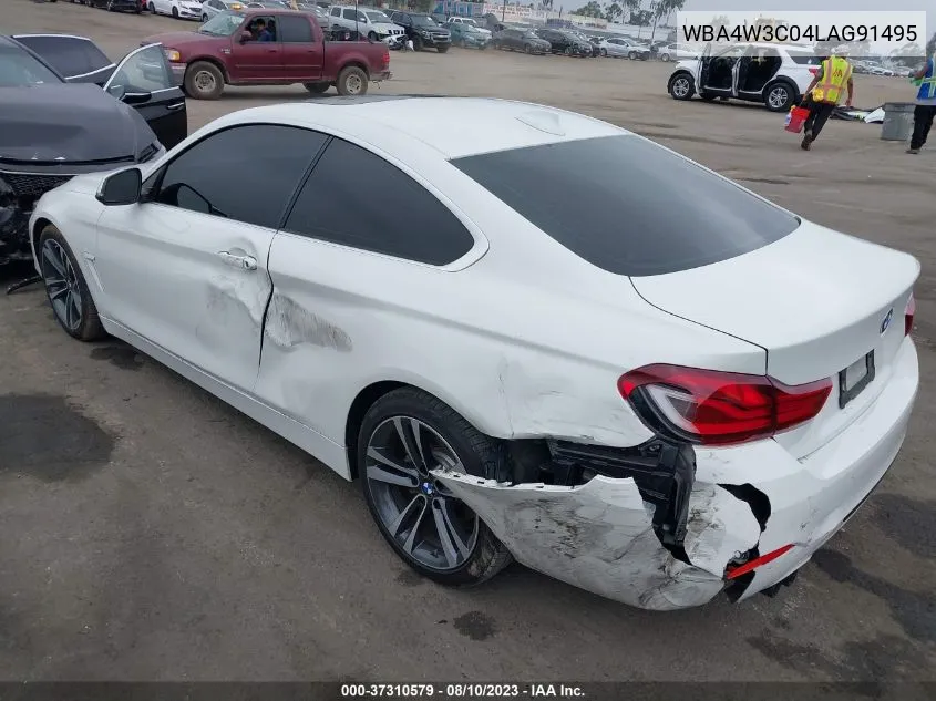 2020 BMW 4 Series 430I VIN: WBA4W3C04LAG91495 Lot: 37310579