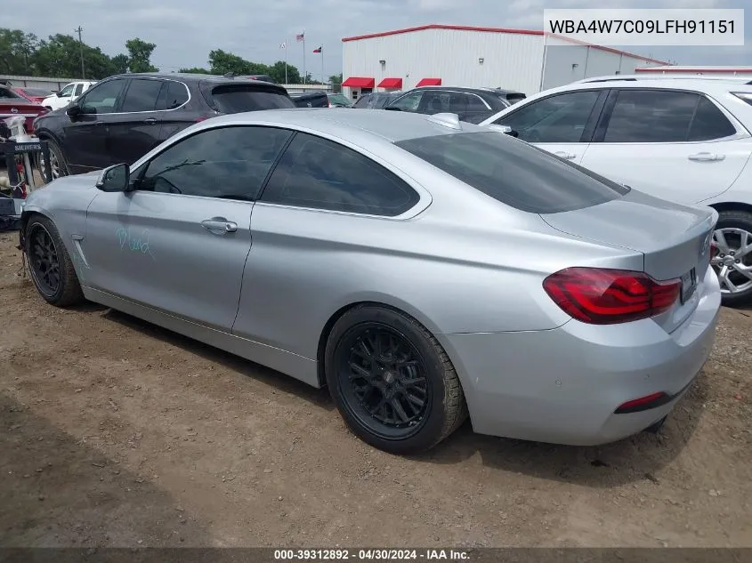 2020 BMW 440I VIN: WBA4W7C09LFH91151 Lot: 39312892