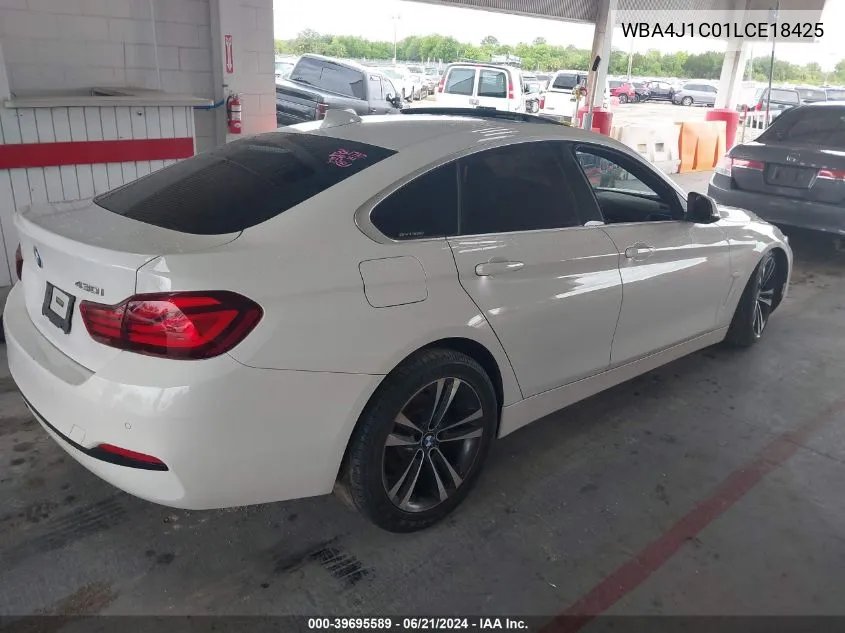 2020 BMW 430I Gran Coupe VIN: WBA4J1C01LCE18425 Lot: 39695589