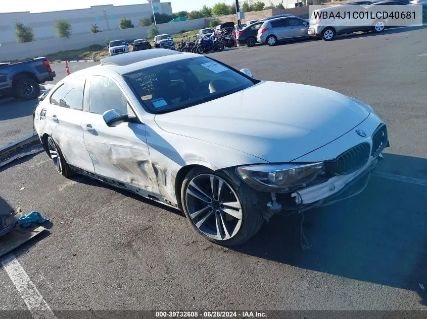 2020 BMW 430I Gran Coupe VIN: WBA4J1C01LCD40681 Lot: 39732608