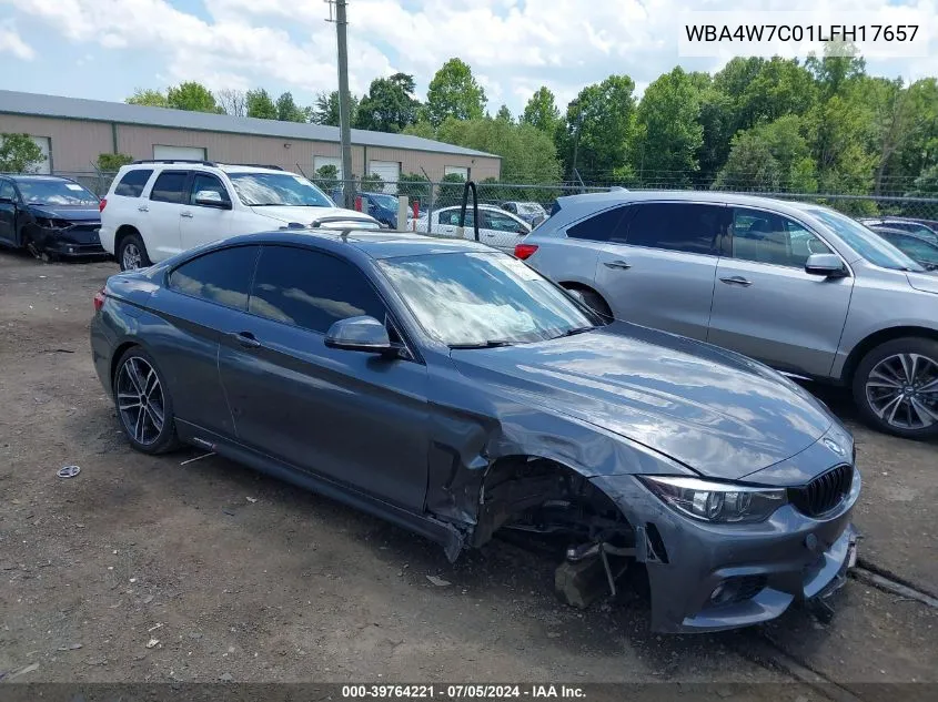 2020 BMW 440I VIN: WBA4W7C01LFH17657 Lot: 39764221