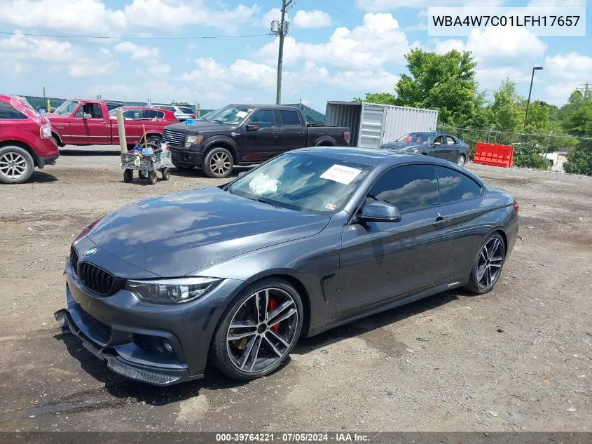 2020 BMW 440I VIN: WBA4W7C01LFH17657 Lot: 39764221