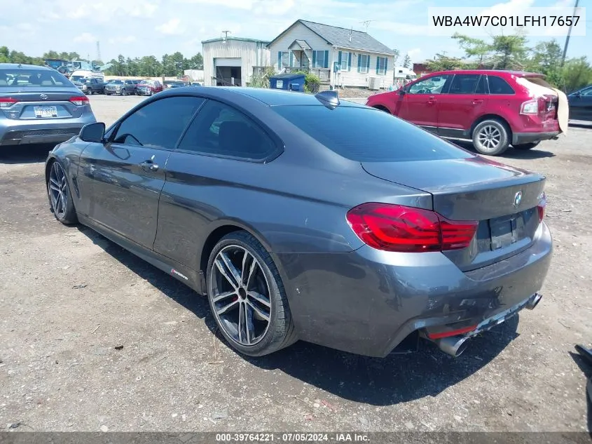 2020 BMW 440I VIN: WBA4W7C01LFH17657 Lot: 39764221