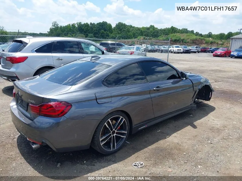 2020 BMW 440I VIN: WBA4W7C01LFH17657 Lot: 39764221