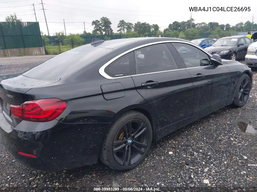 2020 BMW 430I Gran Coupe VIN: WBA4J1C04LCE26695 Lot: 39983299