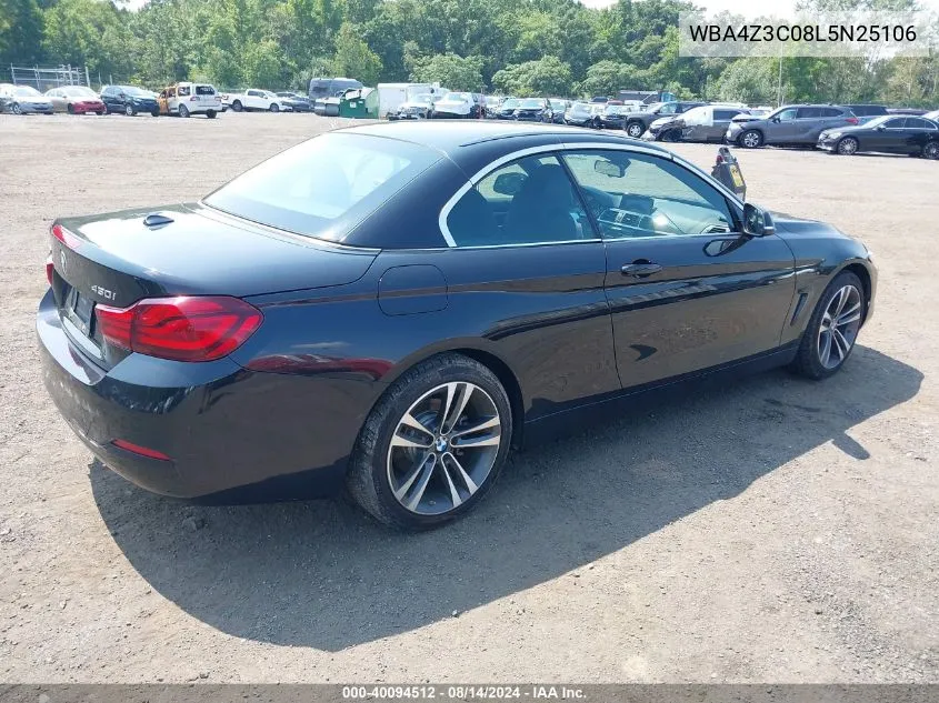 2020 BMW 430I xDrive VIN: WBA4Z3C08L5N25106 Lot: 40094512