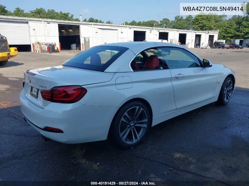 2020 BMW 440I xDrive VIN: WBA4Z7C08L5N49414 Lot: 40191429