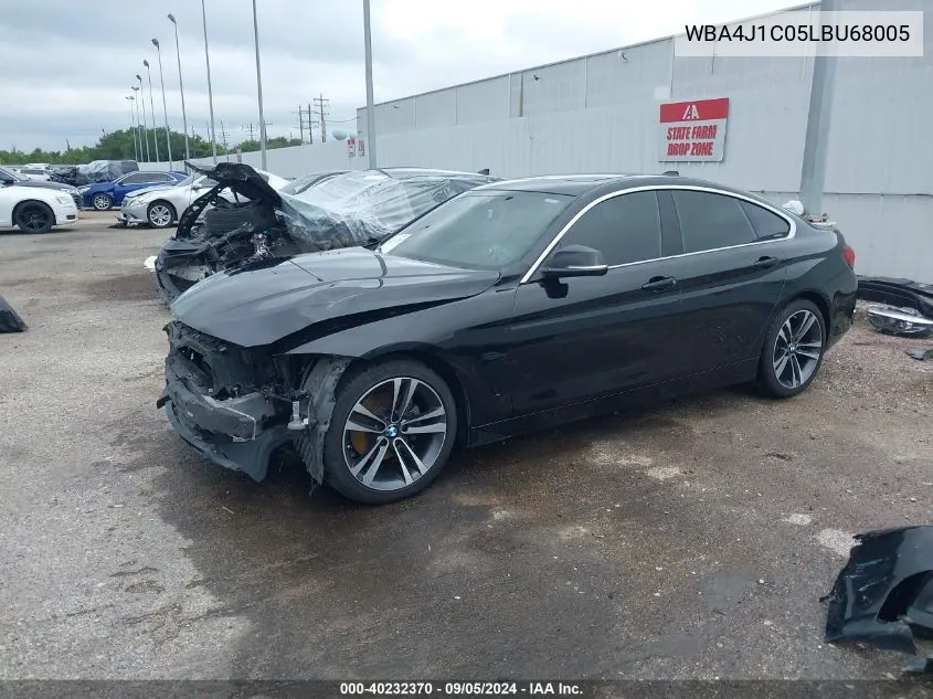 2020 BMW 430I Gran Coupe VIN: WBA4J1C05LBU68005 Lot: 40232370