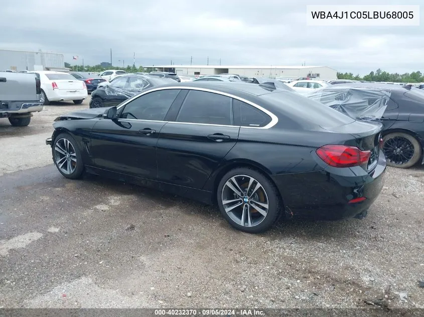 2020 BMW 430I Gran Coupe VIN: WBA4J1C05LBU68005 Lot: 40232370