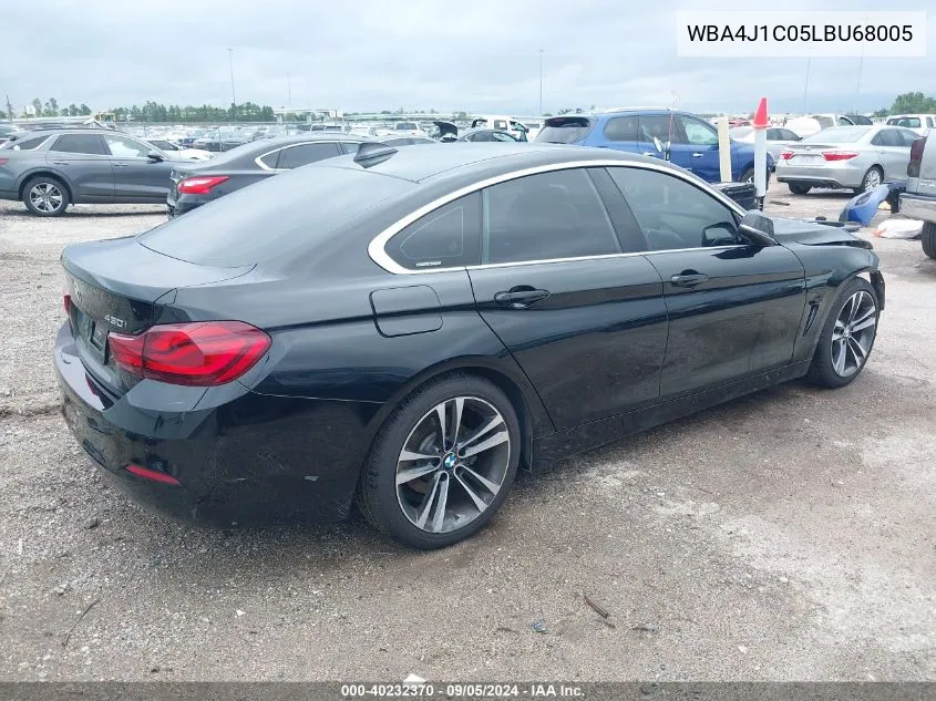 2020 BMW 430I Gran Coupe VIN: WBA4J1C05LBU68005 Lot: 40232370