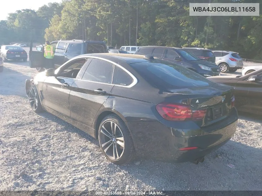 2020 BMW 430I Gran Coupe Gran Coupe VIN: WBA4J3C06LBL11658 Lot: 40253555