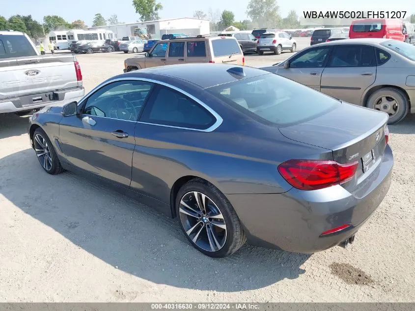 2020 BMW 430I xDrive VIN: WBA4W5C02LFH51207 Lot: 40316630