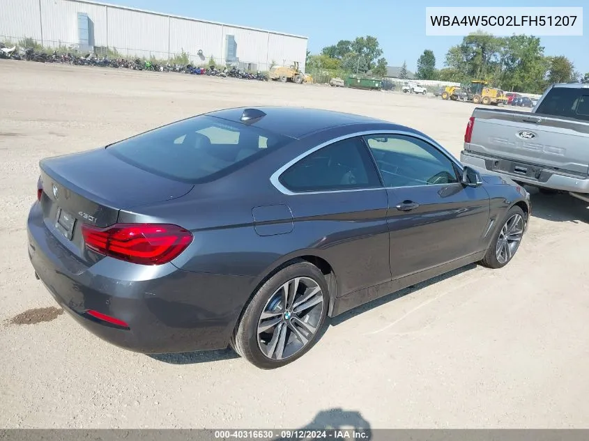 2020 BMW 430I xDrive VIN: WBA4W5C02LFH51207 Lot: 40316630