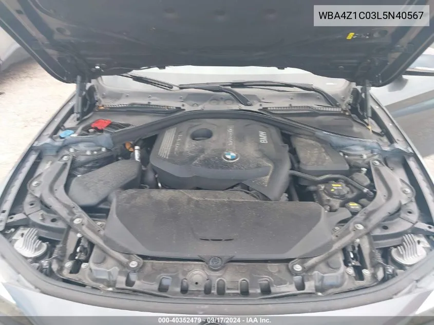 2020 BMW 430I VIN: WBA4Z1C03L5N40567 Lot: 40352479