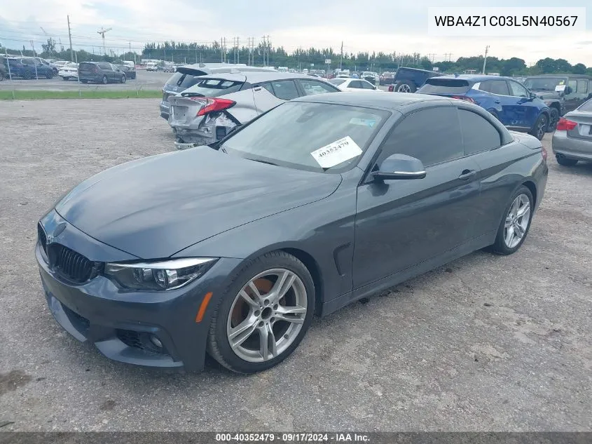 2020 BMW 430I VIN: WBA4Z1C03L5N40567 Lot: 40352479