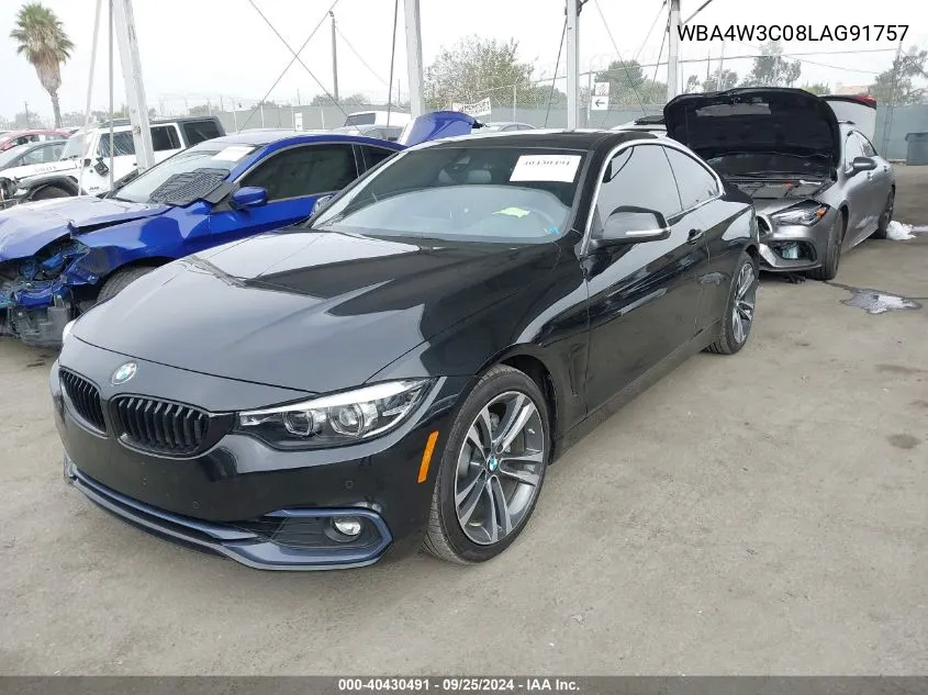 2020 BMW 430I VIN: WBA4W3C08LAG91757 Lot: 40430491