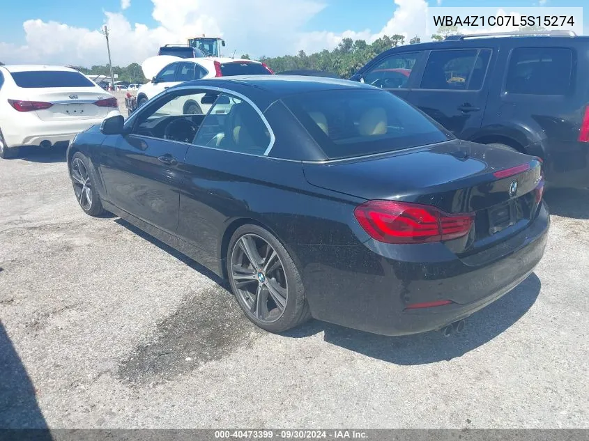 2020 BMW 430I VIN: WBA4Z1C07L5S15274 Lot: 40473399