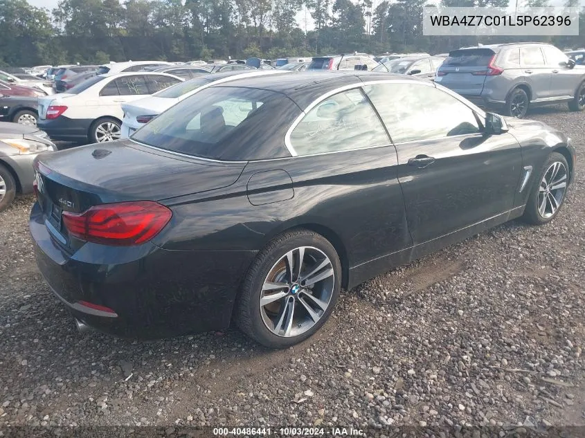 2020 BMW 440I xDrive VIN: WBA4Z7C01L5P62396 Lot: 40486441