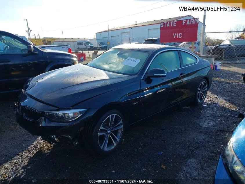 2020 BMW 430I xDrive VIN: WBA4W5C05LFH51234 Lot: 40793531