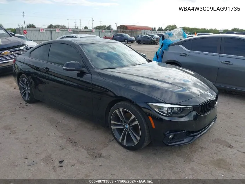 2020 BMW 430I VIN: WBA4W3C09LAG91735 Lot: 40793889