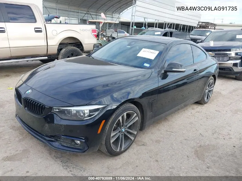 2020 BMW 430I VIN: WBA4W3C09LAG91735 Lot: 40793889