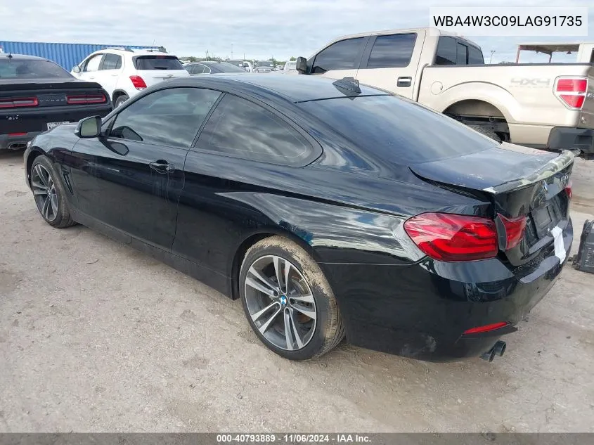 2020 BMW 430I VIN: WBA4W3C09LAG91735 Lot: 40793889