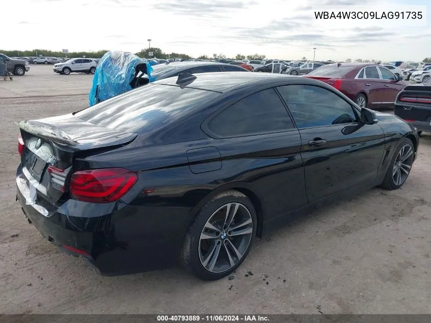 2020 BMW 430I VIN: WBA4W3C09LAG91735 Lot: 40793889