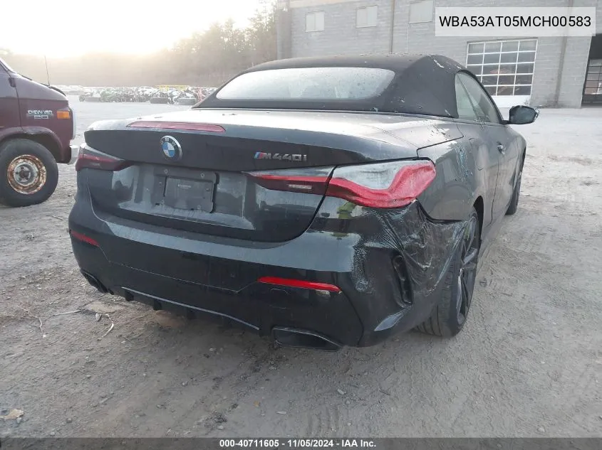 2021 BMW M440I VIN: WBA53AT05MCH00583 Lot: 40711605