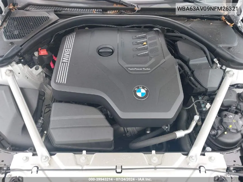 WBA63AV09NFM26321 2022 BMW 430I Gran Coupe