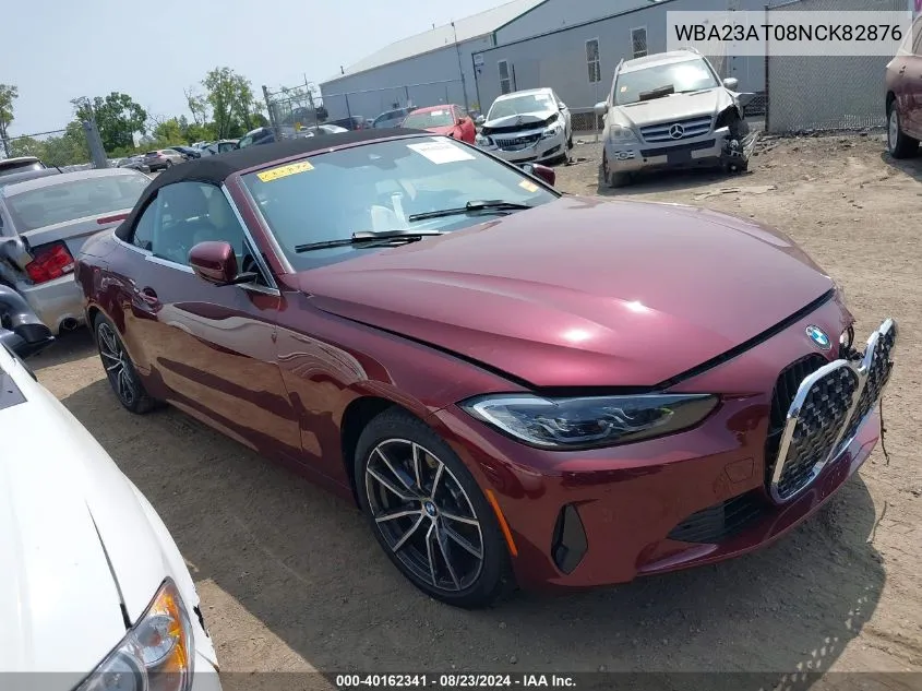 2022 BMW 430I VIN: WBA23AT08NCK82876 Lot: 40162341