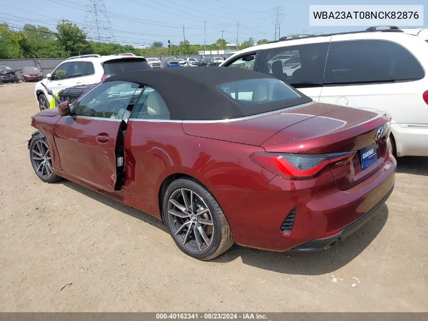 2022 BMW 430I VIN: WBA23AT08NCK82876 Lot: 40162341