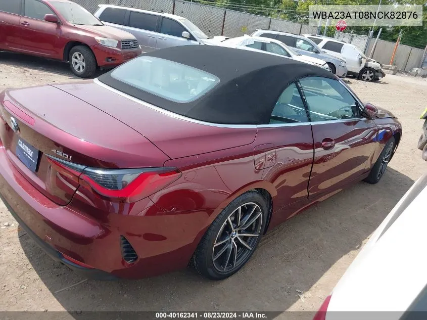 2022 BMW 430I VIN: WBA23AT08NCK82876 Lot: 40162341