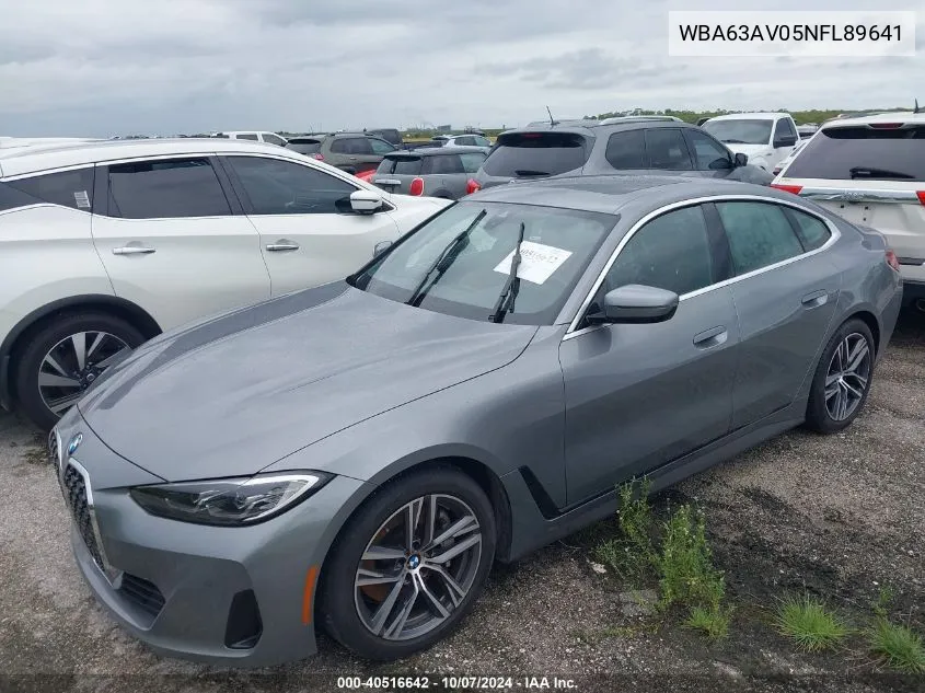 2022 BMW 430I Gran Coupe VIN: WBA63AV05NFL89641 Lot: 40516642