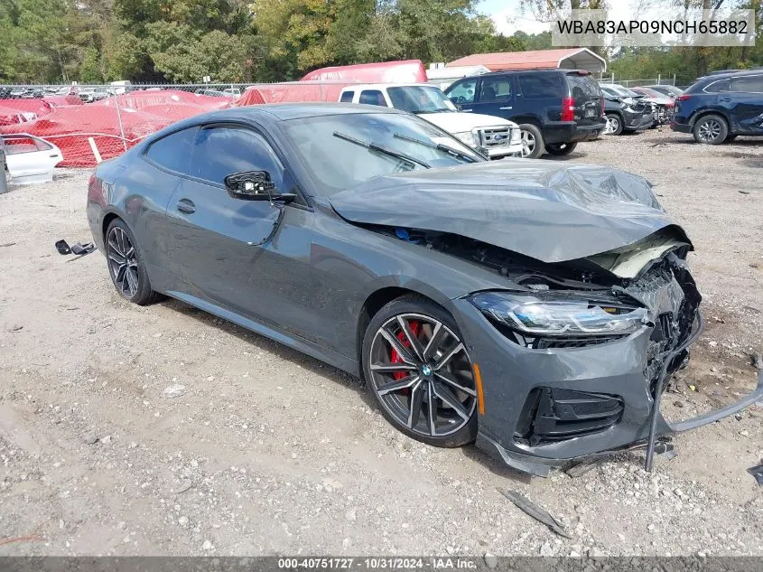 2022 BMW M440I VIN: WBA83AP09NCH65882 Lot: 40751727