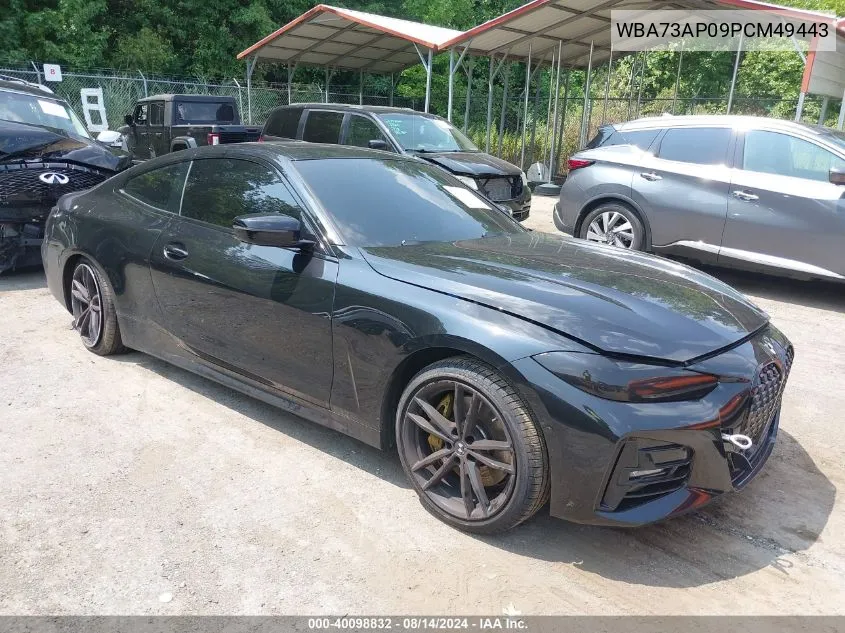 2023 BMW 430I xDrive VIN: WBA73AP09PCM49443 Lot: 40098832