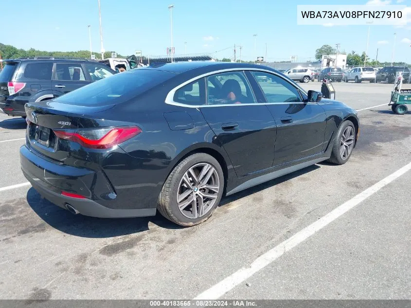 2023 BMW 430I Gran Coupe xDrive VIN: WBA73AV08PFN27910 Lot: 40183665