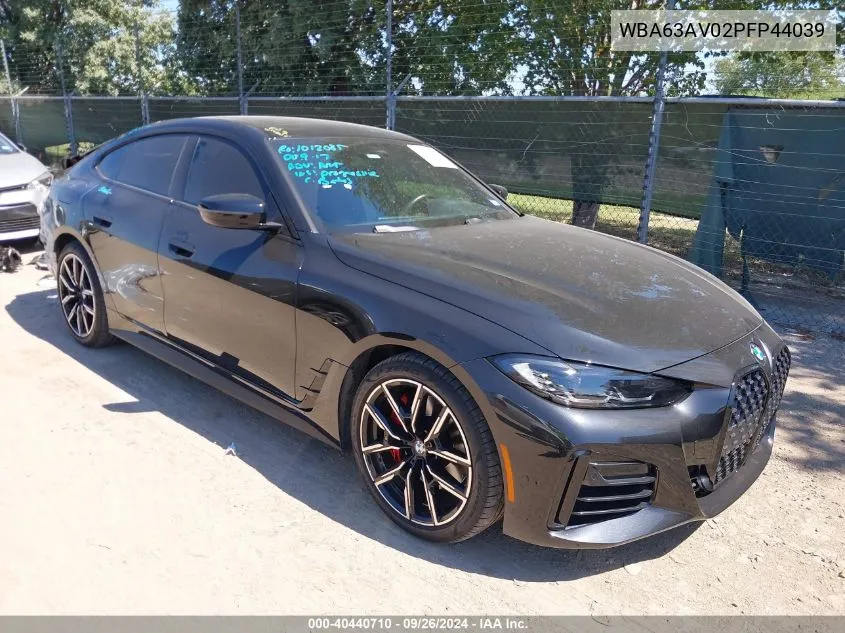 2023 BMW 430I Gran Coupe VIN: WBA63AV02PFP44039 Lot: 40440710